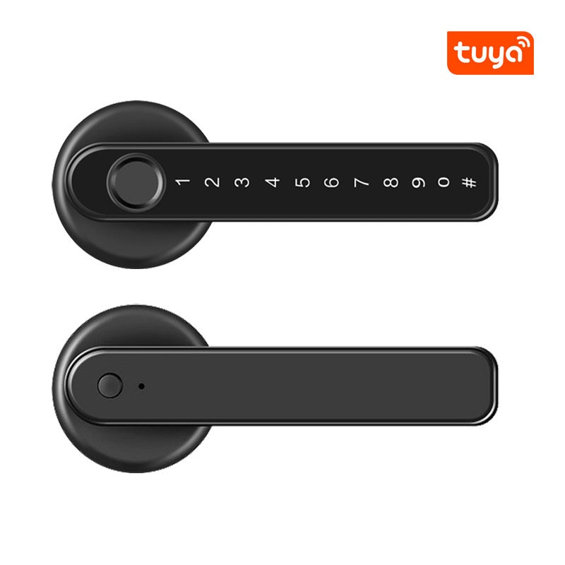 Smart Door Lock Remote Unlock Fingerprint Handle Lock HDB Password Door Lock Smart Door Knob Lock Apartment Bedroom