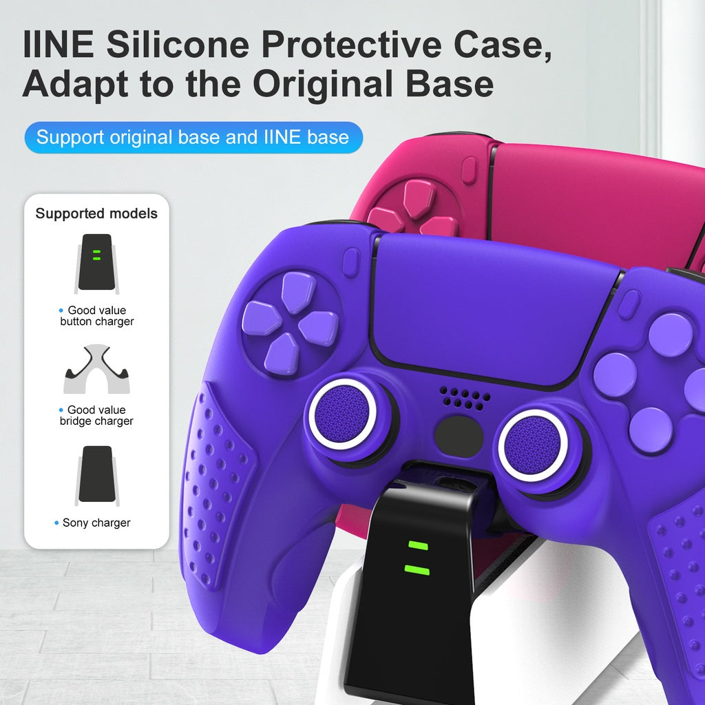 IINE PS5 Controller Case Cover with Touch Pad Sticker Silicone Case Protective Cover Compatible Playstation5 Controller