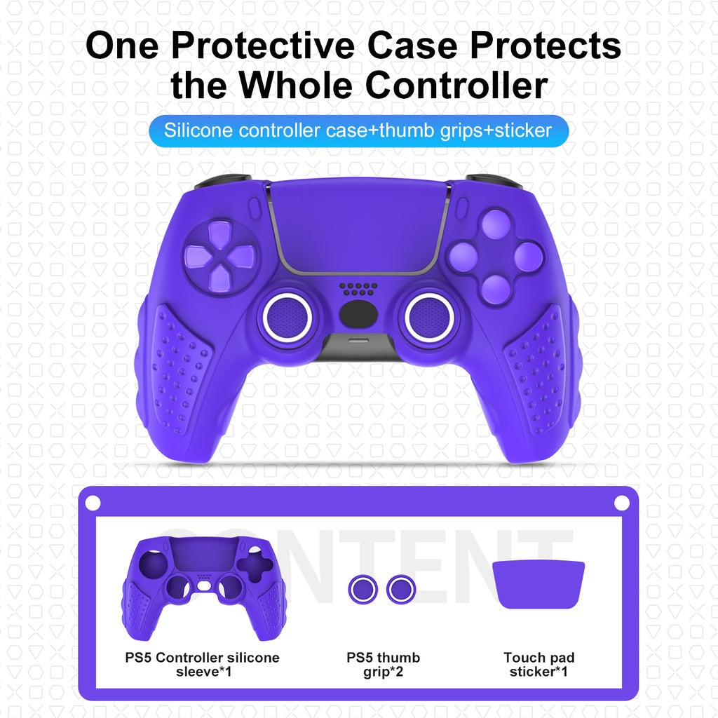 IINE PS5 Controller Case Cover with Touch Pad Sticker Silicone Case Protective Cover Compatible Playstation5 Controller