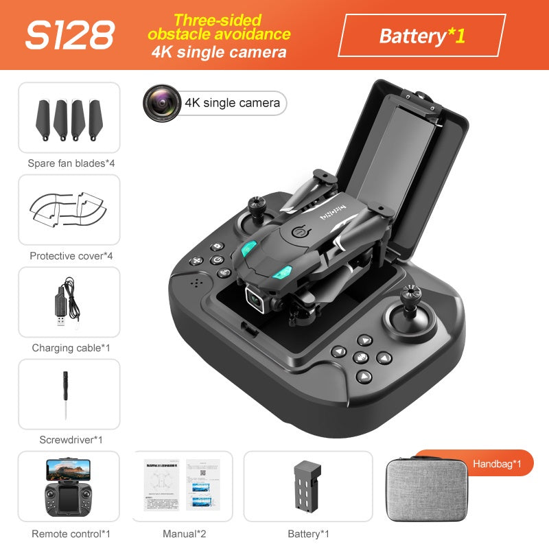 S128 Mini Drone 4K HD Camera Three-sided Obstacle Avoidance Air Pressure Fixed Height Professional Foldable