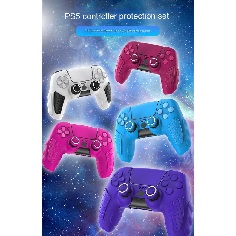 IINE PS5 Controller Case Cover with Touch Pad Sticker Silicone Case Protective Cover Compatible Playstation5 Controller