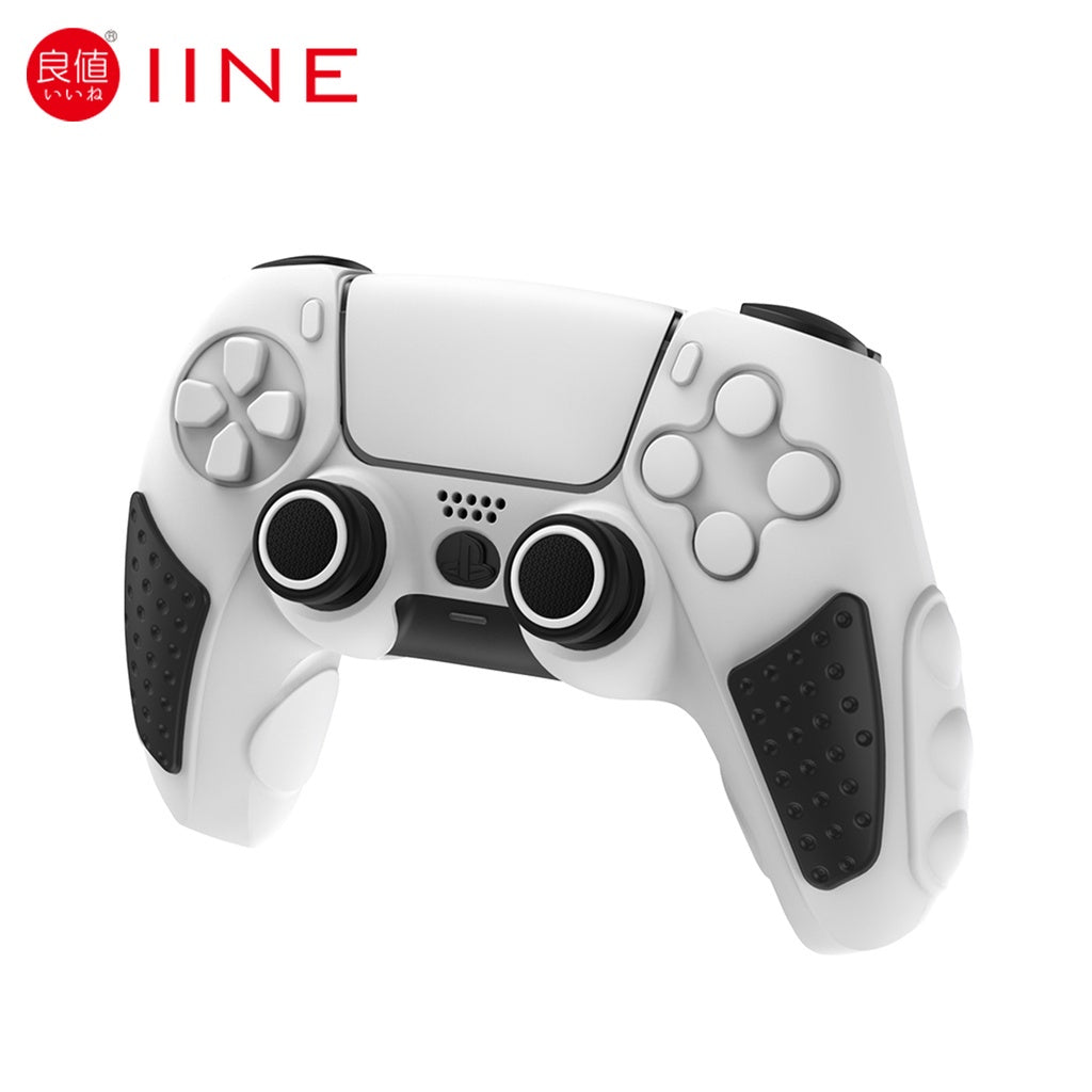 IINE PS5 Controller Case Cover with Touch Pad Sticker Silicone Case Protective Cover Compatible Playstation5 Controller