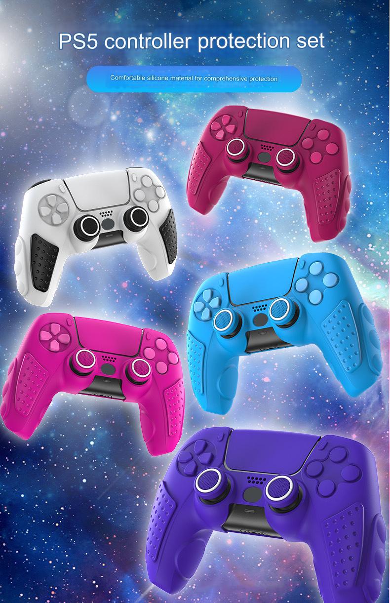 IINE PS5 Controller Case Cover with Touch Pad Sticker Silicone Case Protective Cover Compatible Playstation5 Controller