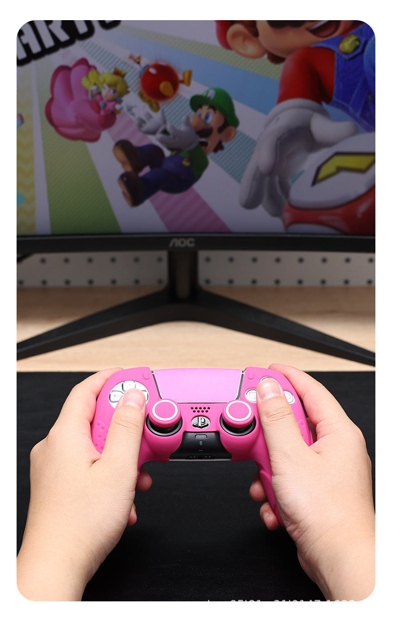 IINE PS5 Controller Case Cover with Touch Pad Sticker Silicone Case Protective Cover Compatible Playstation5 Controller