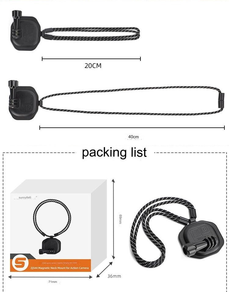 Magnetic Camera Mount Neck Holder for gopro 11 10 9/DJI Osmo Action 4/DJI action 3/Insta360 X3 X2 Sports Camera
