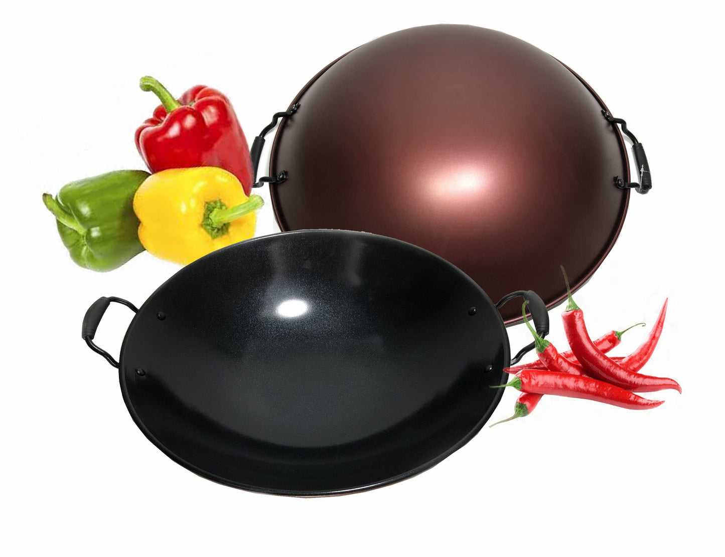 Kuali Hitam non-stick / non stick double handle wok