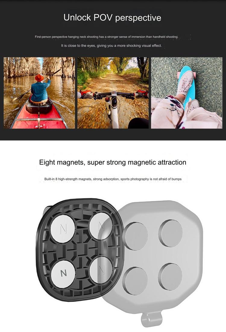 Magnetic Camera Mount Neck Holder for gopro 11 10 9/DJI Osmo Action 4/DJI action 3/Insta360 X3 X2 Sports Camera