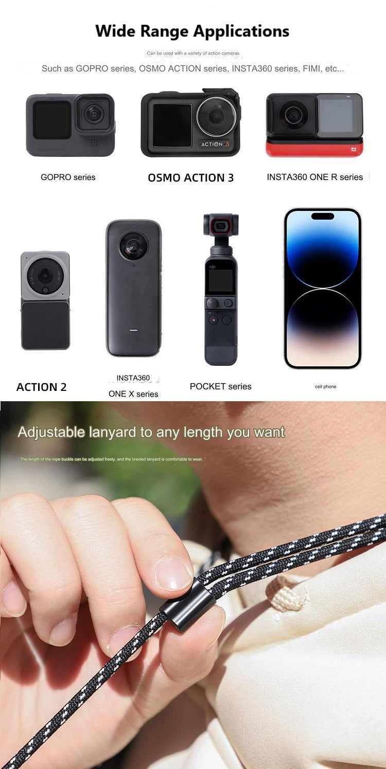 Magnetic Camera Mount Neck Holder for gopro 11 10 9/DJI Osmo Action 4/DJI action 3/Insta360 X3 X2 Sports Camera