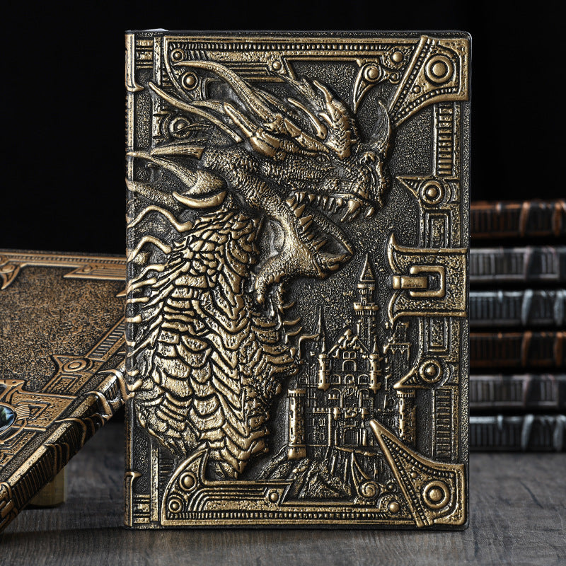 retro notebook a5 notebook diary Retro Embossed Diary Gargoyles Notebook Dinosaur European Notepad Metal Stereo Notebook