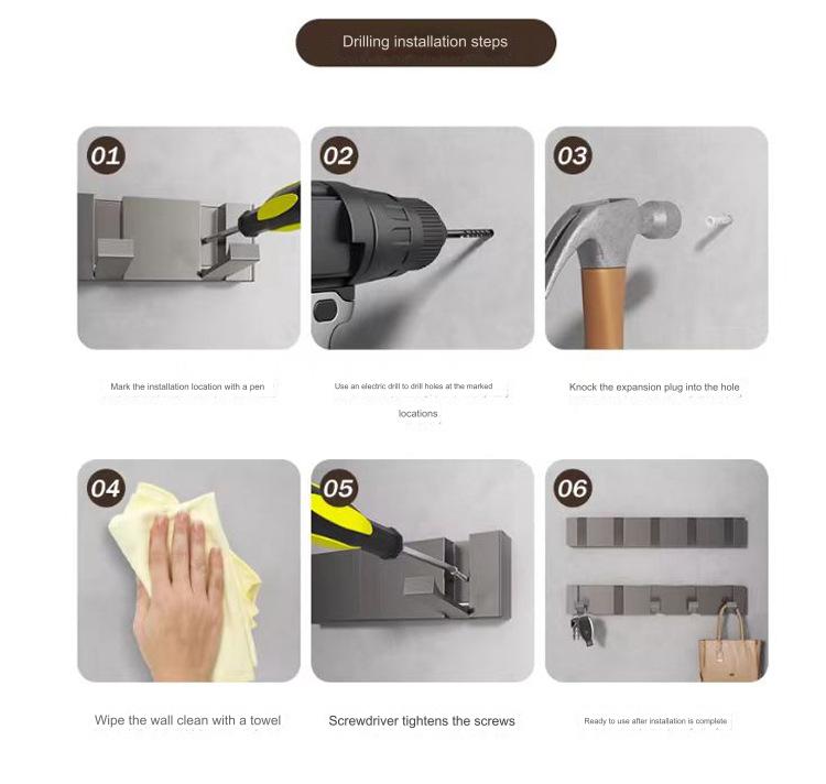 Bathroom Wall Storage Hook Folding Hidden Hook Free Drilling Door Rear Bathroom Hanger Living Room Hook