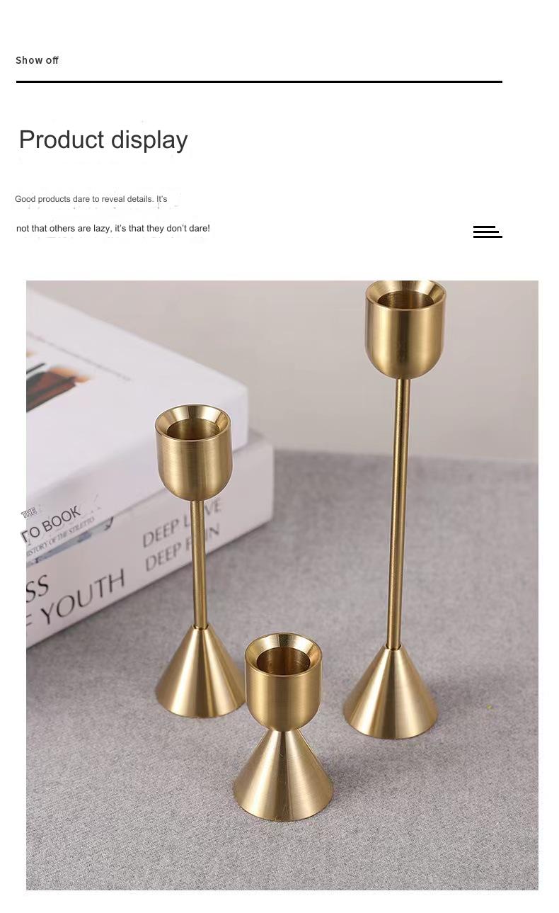 Elegant Candle Holder Gold Candles Stick for Holiday Tabletop hotel Desktop Party Home decoration gold candlestick