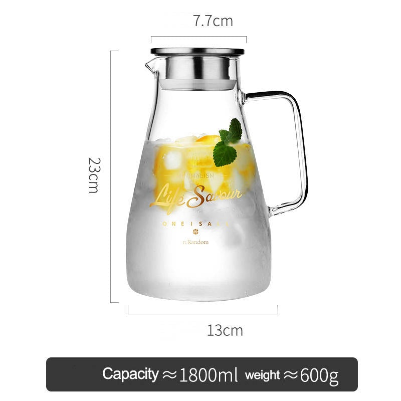 Household Water Jug Jar Kettle Flask Glass Heat Resistant Large Capacity Transparent Drinking Pitcher Glass Juice