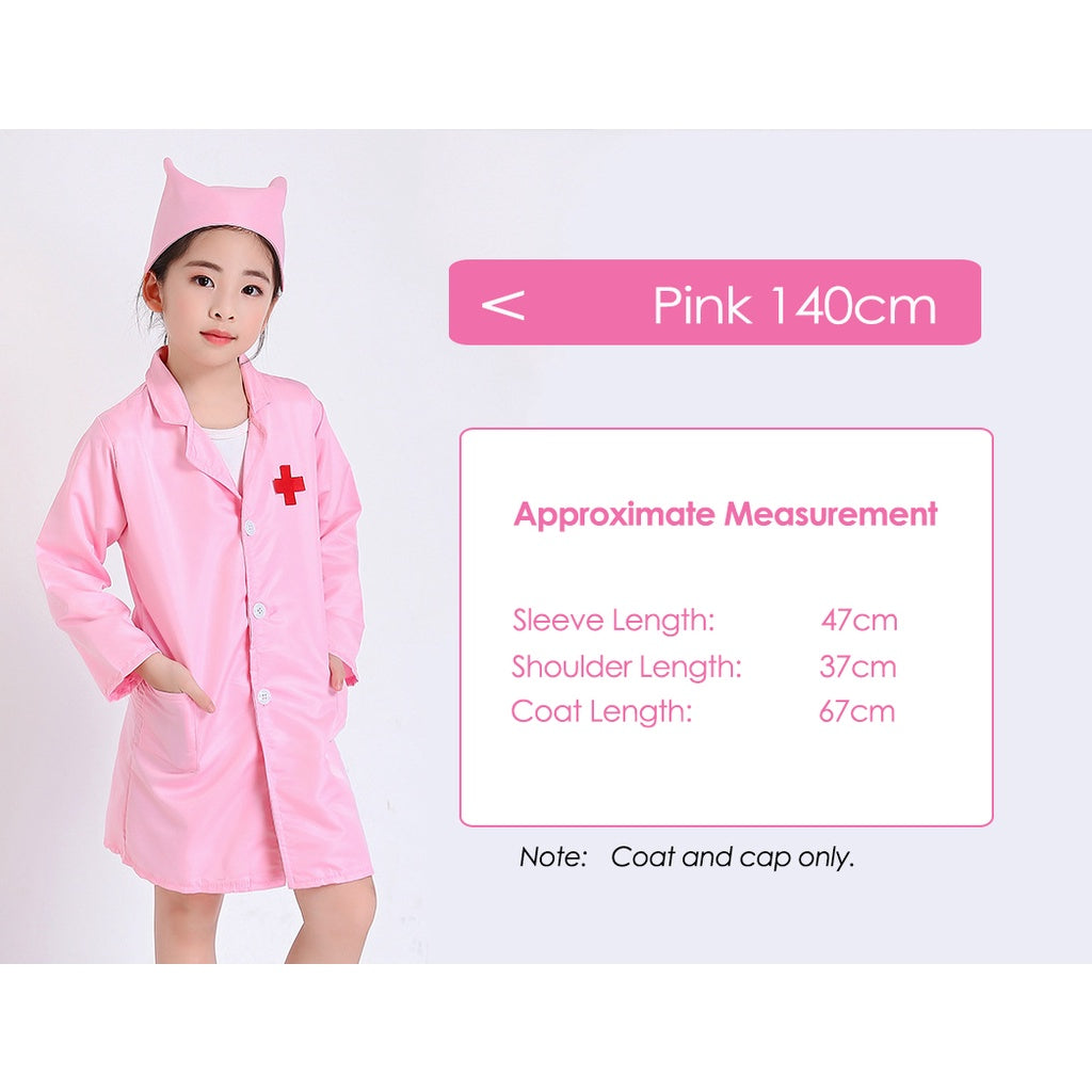 Unisex Kids Doctor Nurse Uniforms Role Play Costume for Girl Boys Nurse Doctor Surgeon Coat Children Cosplay Party Toys