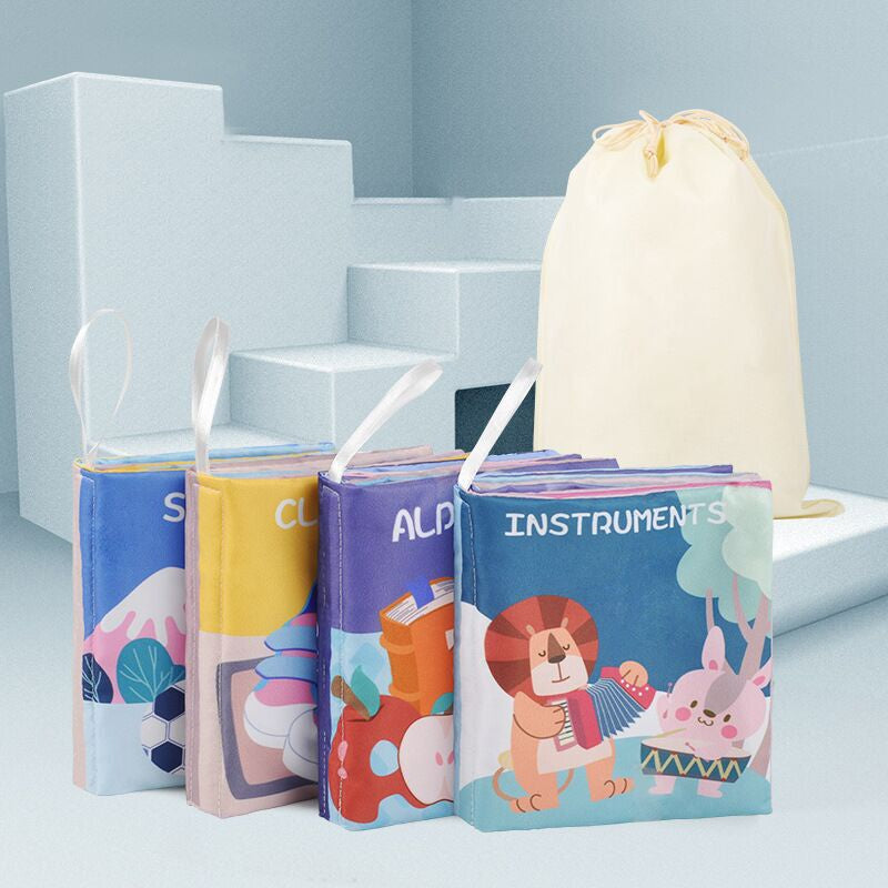 Children Chinese English Pinyin Bilingual Cloth Book Crinkle Sound Kids Storybook Educational Baby