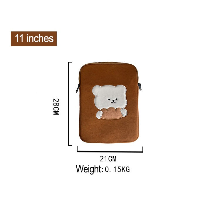 Laptop Bag Korean Style Cute And Fashionable 13 Inch Cute Cat 11 Inch Brown Bear Laptop Liner Bag Soft And Comfortable
