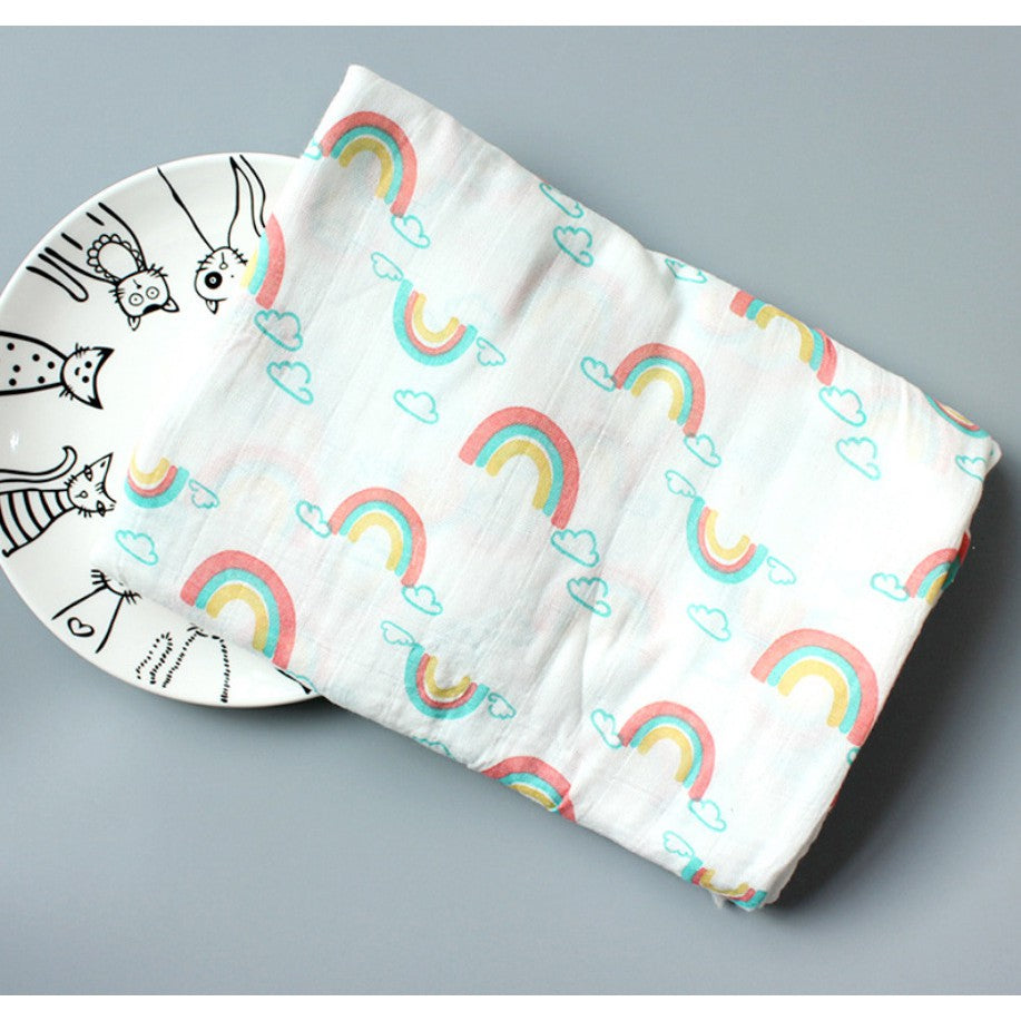 Premium Baby Swaddle Bamboo Cotton Muslin Cloth Towel Blanket Soft Breathable