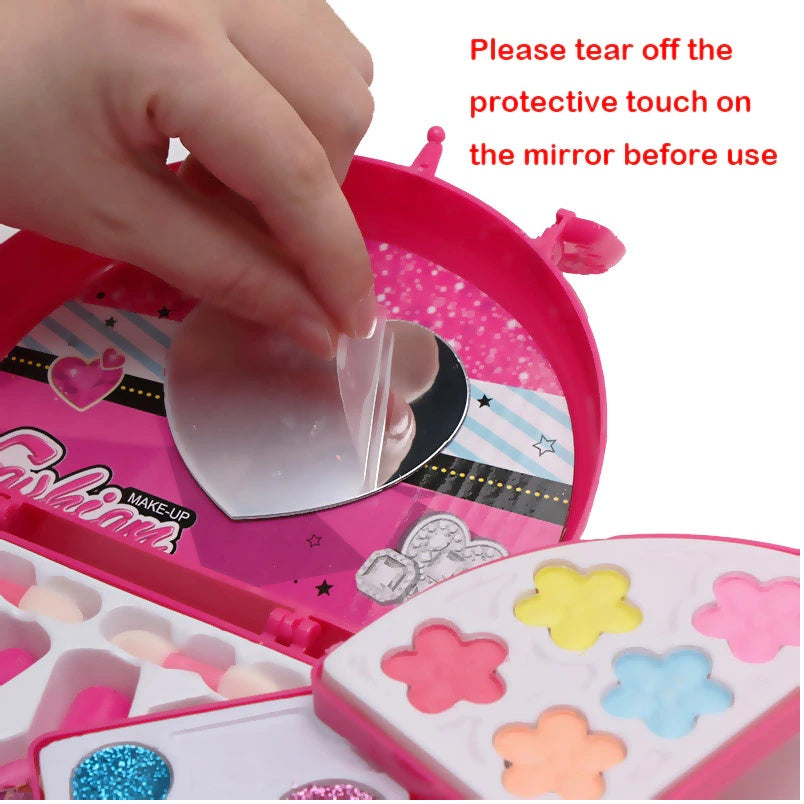 Children's Makeup Kit Washable Cosmetic Princess Pretend Play Set with Handbag for Children Girls Handbag Makeup