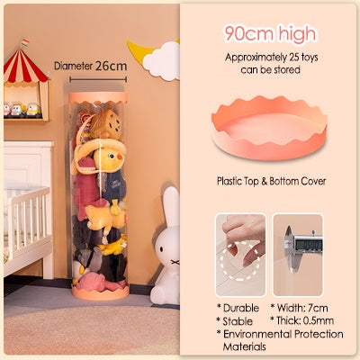 Doll Storage Bucket Soft Toys Container Plastic Storage for Cuddly Toys Transparent PVC Storage Container Basket