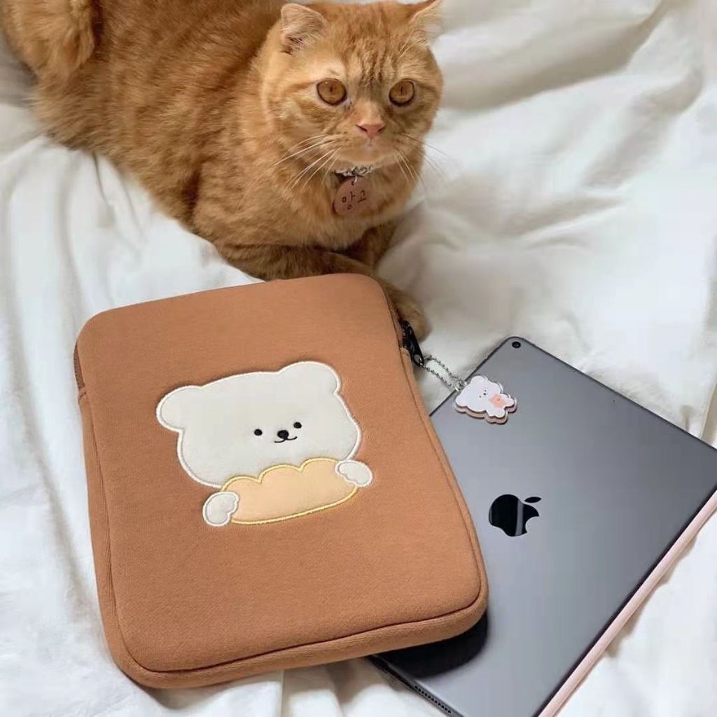 Laptop Bag Korean Style Cute And Fashionable 13 Inch Cute Cat 11 Inch Brown Bear Laptop Liner Bag Soft And Comfortable