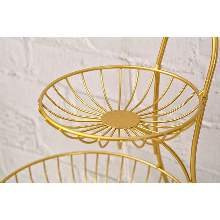 3 Tiers Golden Fruit Storage Baskets Nordic Tier Gold Vegetables Kitchen Organizer Fruit Basket Living Room Home Rack
