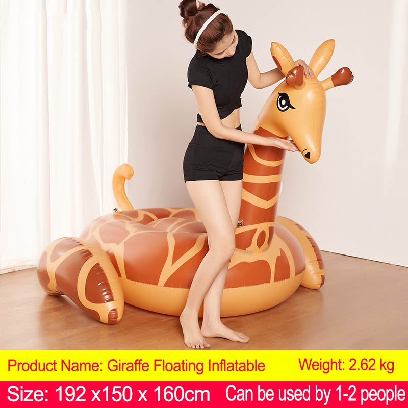 Giraffe Floating Inflatable Giraffe Pool Float For Kids Adult Float Raft Water Floating Boat Ride-On Swimming Ring Toys