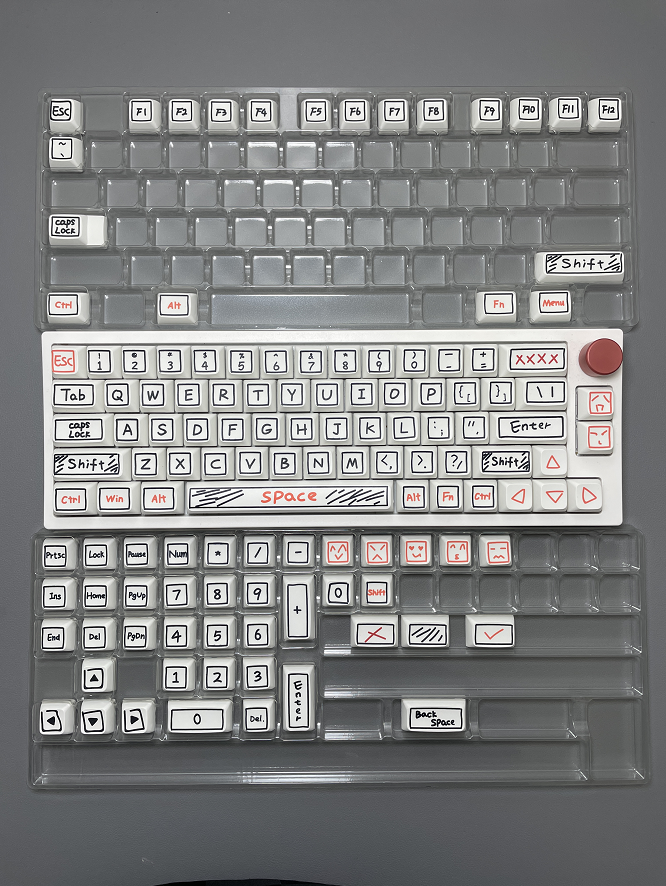 127 Keys Watercolor Pen Keycaps XDA Profile Graffiti Cartoon Anime PBT DYE SUB Mechanical Keyboard Keycap Set