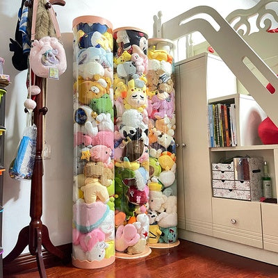 Doll Storage Bucket Soft Toys Container Plastic Storage for Cuddly Toys Transparent PVC Storage Container Basket