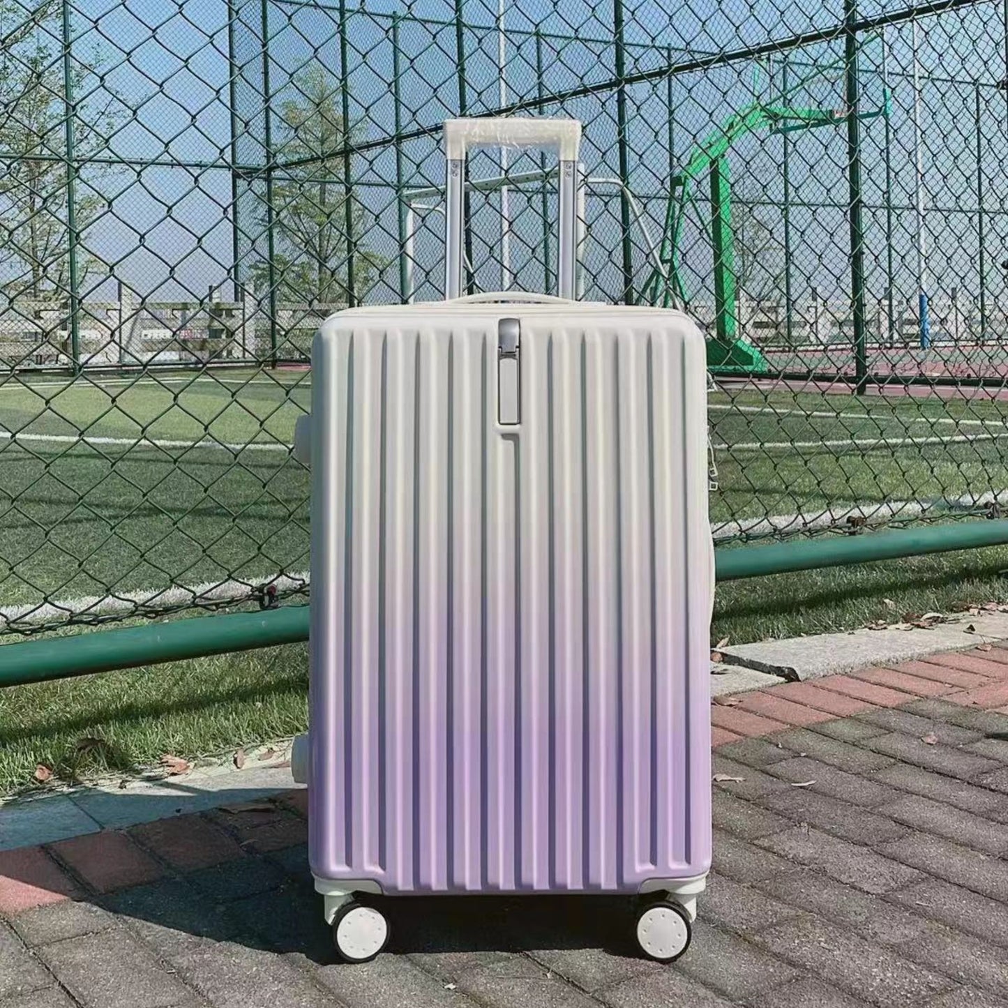 New gradient color luggage high value trolley case for men and women large-capacity student password luggage