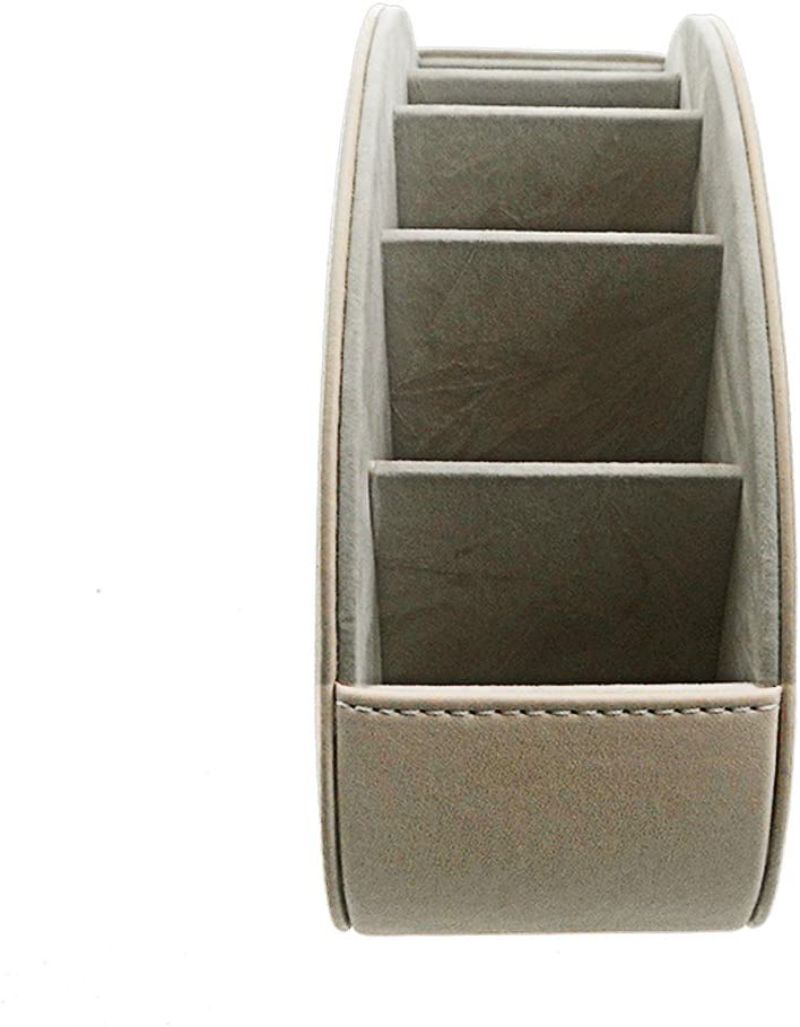 PU Leather Remote Control Holder with 5 Compartments Remote Organizer for TV Remote, DVD, Controllers - Media Accessory