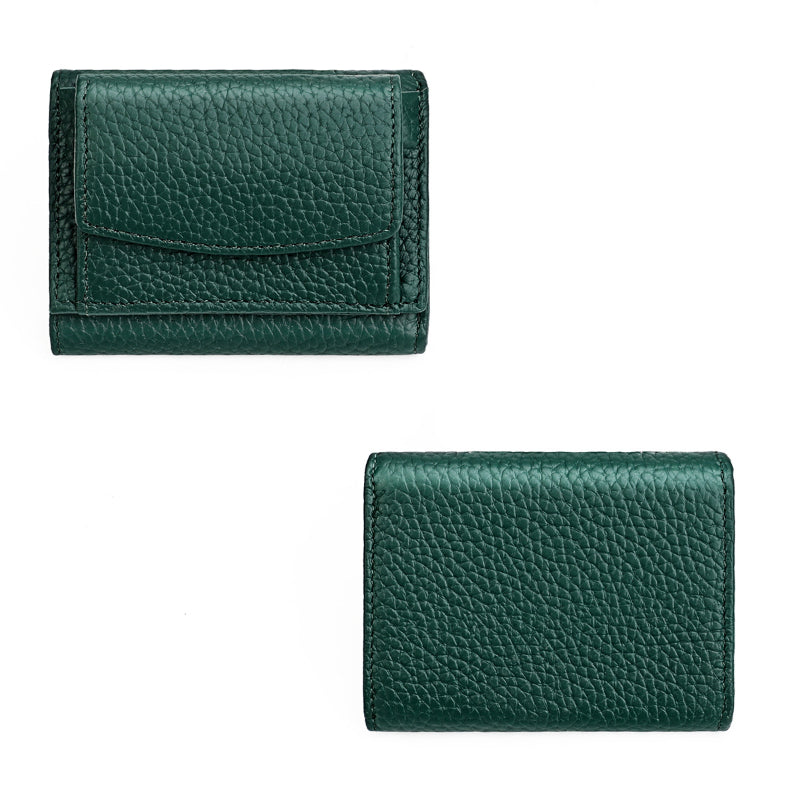 Small Wallet Female Genuine Leather Japanese Style Money Cloth RFID Coin Bag Foreign Trade Mini Short Lightweight Purse