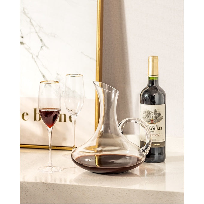 1500ML Decanter Crystal Transparent Handmade  Red Wine Brandy Champagne Glasses Decanter Bottle Jug Pourer Aerator