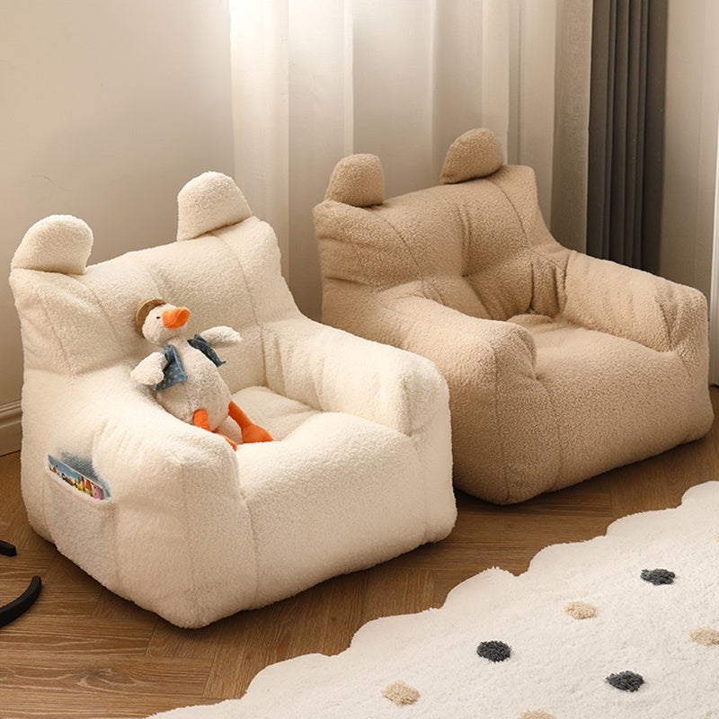 Lazy Sofa Kids Soft Couch Storage Pockets Design Home Decor Mini Casual Seat Cartoon Children's Sofa Reading Kids Chair