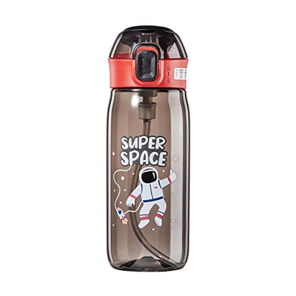 480ml High Quality Kids Water Bottle With Straw Leak-Proof BPA Free Cartoon Durable Plastic Drinking Bottle For Children