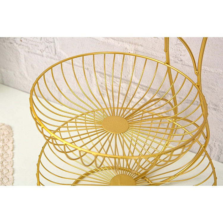 3 Tiers Golden Fruit Storage Baskets Nordic Tier Gold Vegetables Kitchen Organizer Fruit Basket Living Room Home Rack