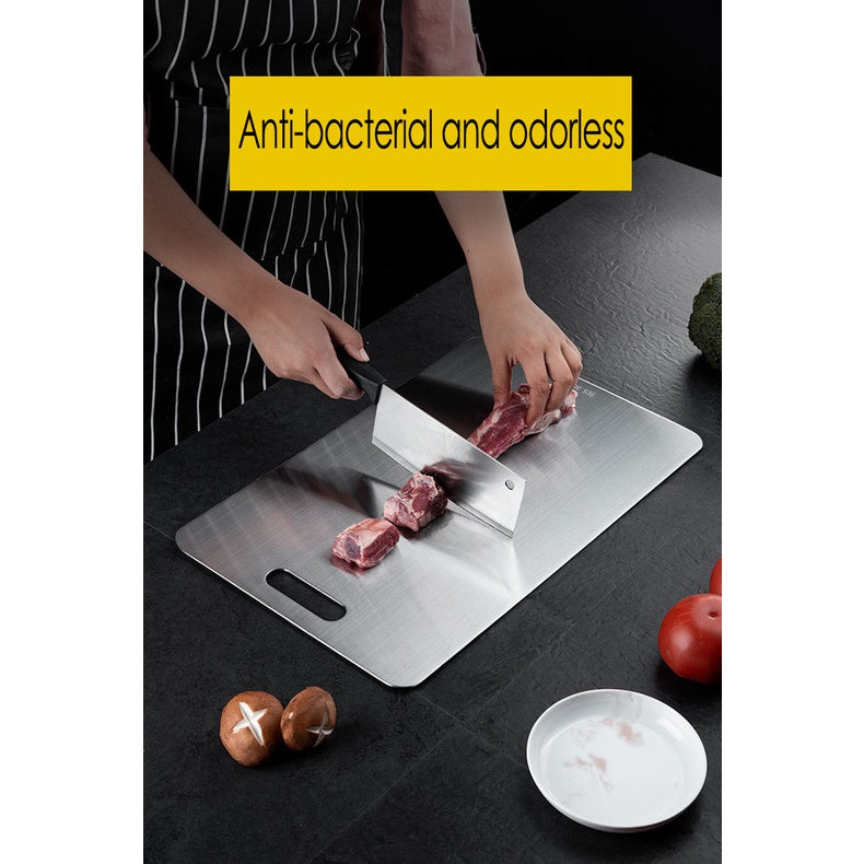 316 Double Sided Cutting Board Food Grade Stainless Steel Chopping Board Anti-bacterial Thickened Rolling Noodle