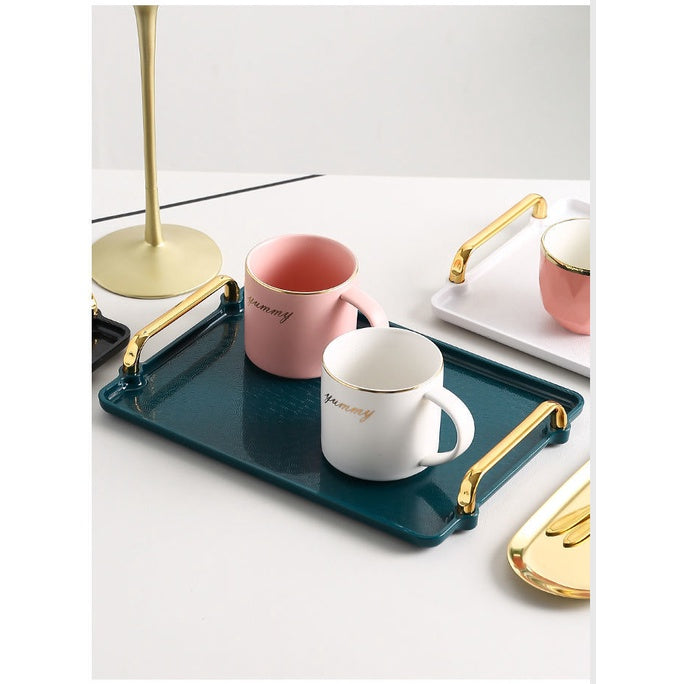 Nordic Style Rectangular Tray Household Plastic Tray Food Tray Bathroom Toiletry Tray Cake Tray