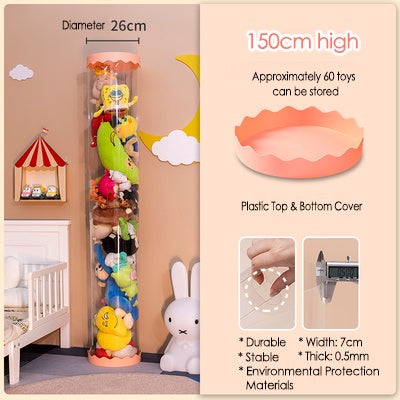 Doll Storage Bucket Soft Toys Container Plastic Storage for Cuddly Toys Transparent PVC Storage Container Basket