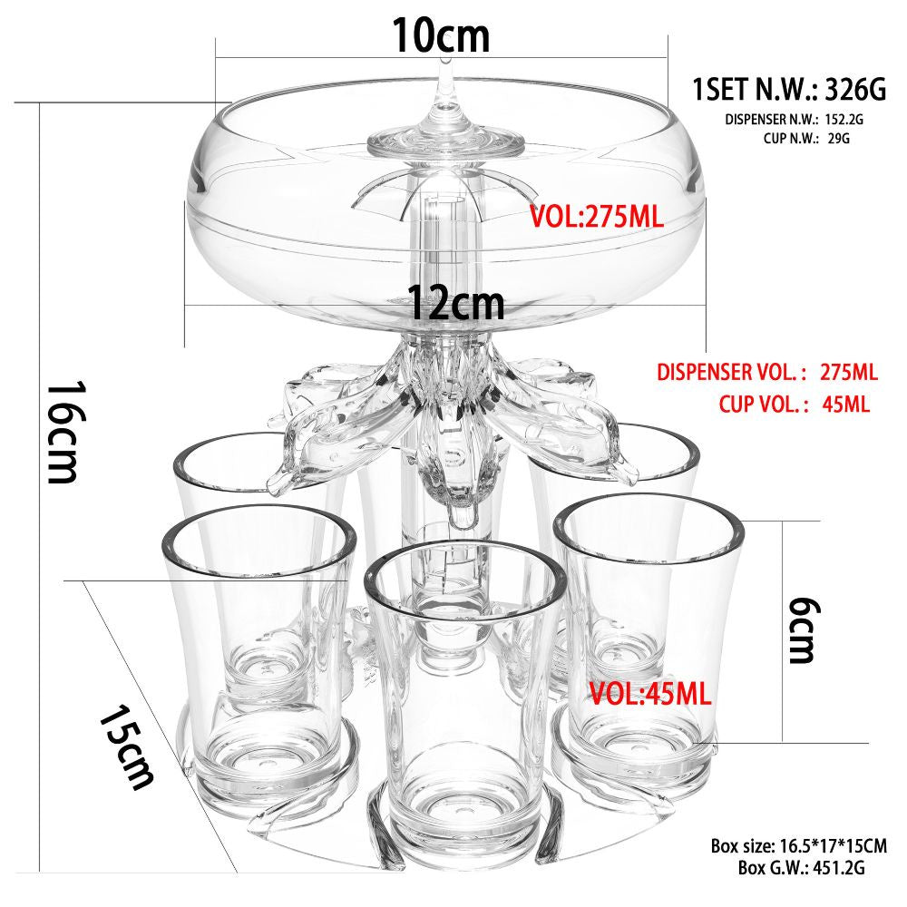Second Generation Transparent 6 Shot Glass Wine Dispenser Rack For Party Gifts Bar Home New Style Hot Selling Artifact
