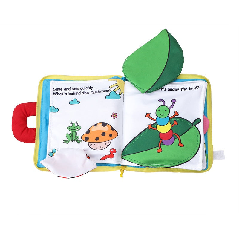Baby English 3D Sensory Cute Cloth Books Kids Crinkle Sound Educational Crinkly