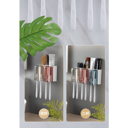 Copy of ECOCO Wall Mount Household Automatic Toothpaste Dispenser Toothbrush Holder Wall Mount Bathroom Accessories Set Rack