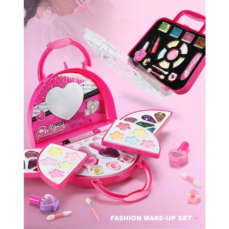 Children's Makeup Kit Washable Cosmetic Princess Pretend Play Set with Handbag for Children Girls Handbag Makeup