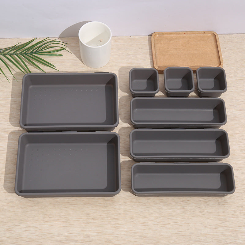 8Pcs Home Divide Drawer Organizer Box Jewelry Makeup Storage Case for Office Kitchen Bedroom Desk Organization