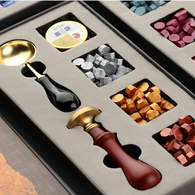 1 Set Sealing Wax Seal Set Smokeless Multifunctional Detachable Stamp Spoon DIY Custom Stamps Wax Seal Box Kit for Envelope