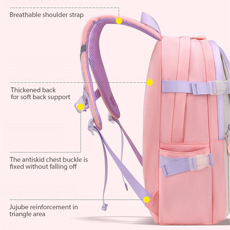 Elementary School Bag Cute Female Ridge Protection Gradient Backpack Waterproof Children's Backpack Bags For Kids School
