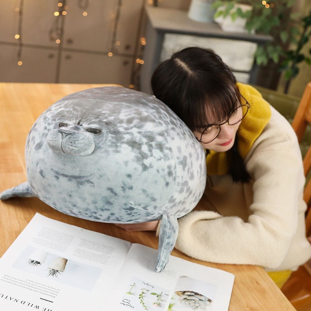 60cm Cute Seal Plush Pillow Stuffed Cotton Plush Animal Toy Cute Ocean Soft Fat Hugging Pillow Pets Animal Plushie Gift