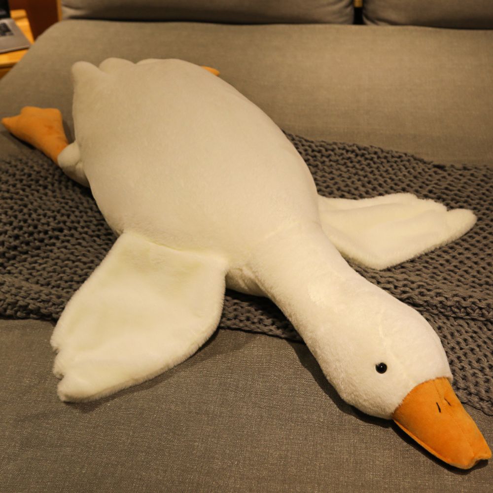 Super Soft Big White Goose Lying Down Pillow Plush Toy Duck Cute Big Goose Doll Pillow Bed Big Goose Stuffed Toys 90CM