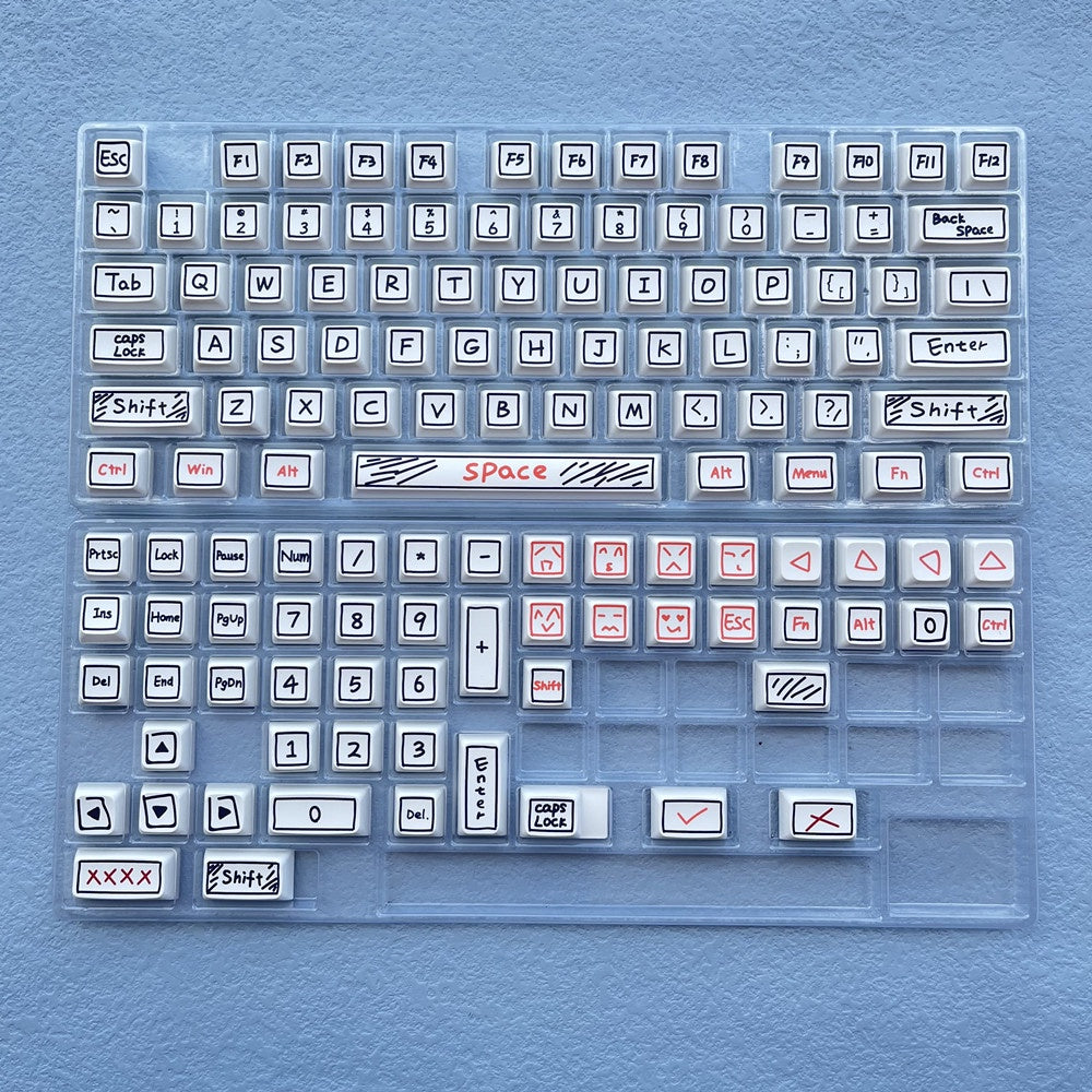 127 Keys Watercolor Pen Keycaps XDA Profile Graffiti Cartoon Anime PBT DYE SUB Mechanical Keyboard Keycap Set
