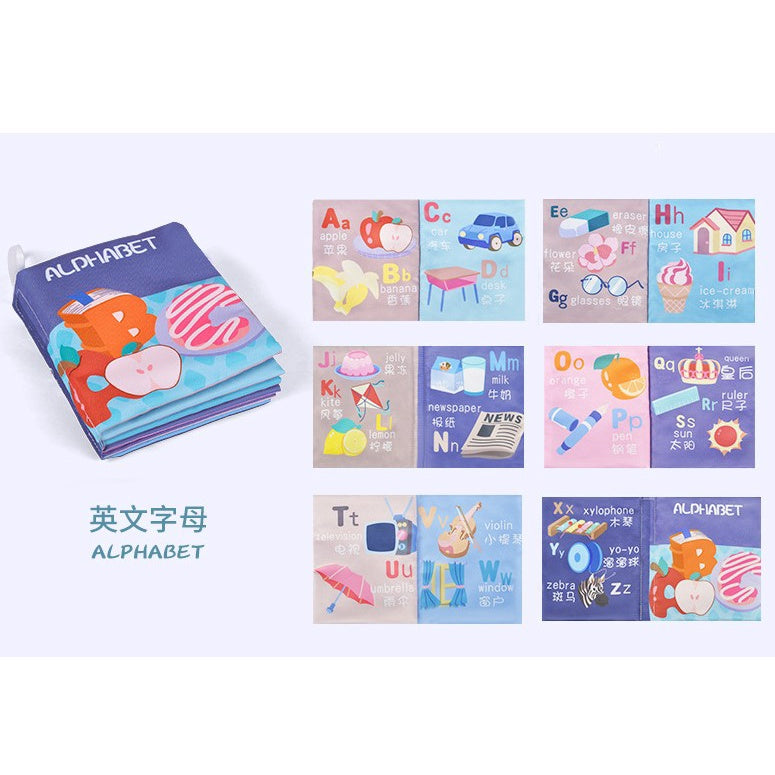 Children Chinese English Pinyin Bilingual Cloth Book Crinkle Sound Kids Storybook Educational Baby