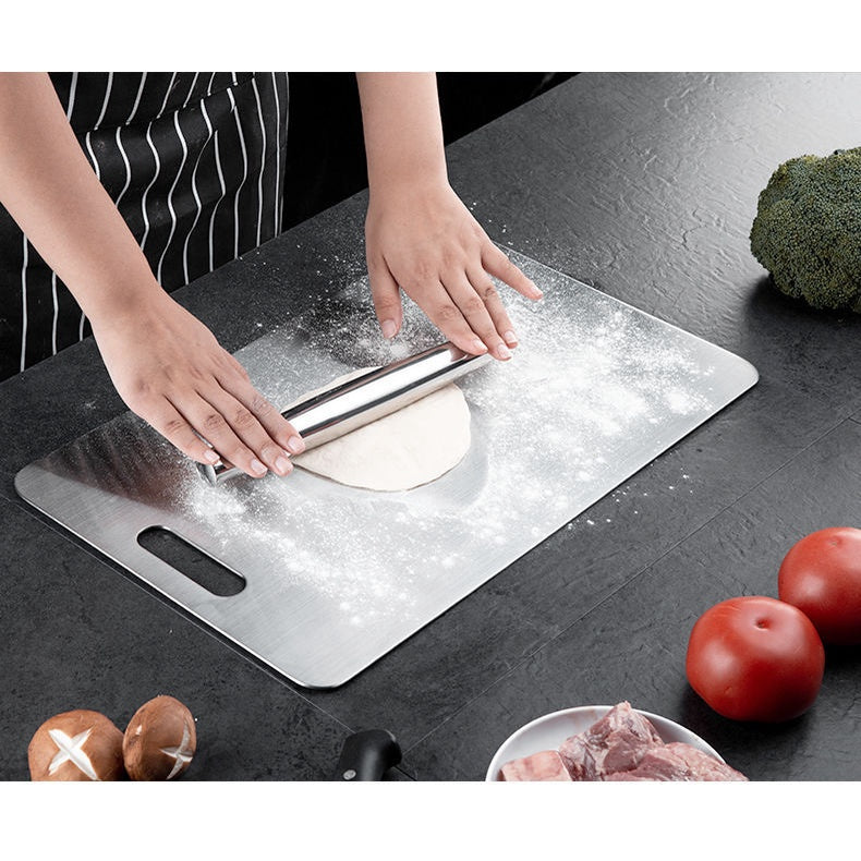 316 Double Sided Cutting Board Food Grade Stainless Steel Chopping Board Anti-bacterial Thickened Rolling Noodle