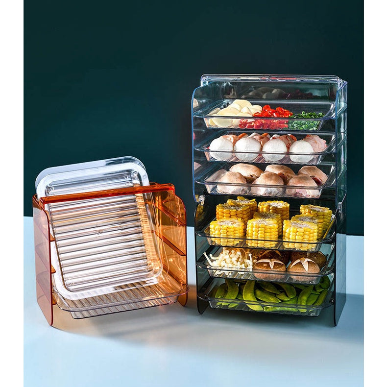 Stackable Food Storage Tray Steamboat Organizer Multi-functional  Kitchen Fruit Organiser Meat Vegetable Neat
